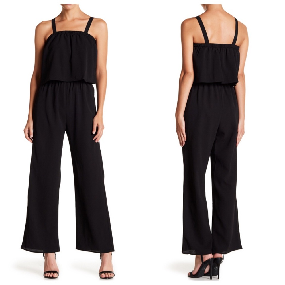 Flounce Top Crepe Jumpsuit